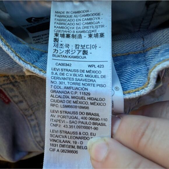 Levi's 501 Light Blue Jean Shorts High Waisted - Picture 5 of 6